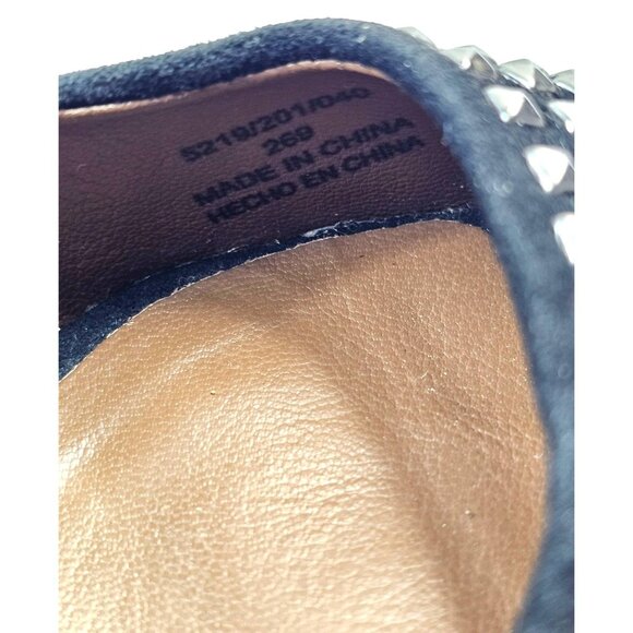 Zara Woman Black Suede Studded Peep Toe Heels Size 38 - Picture 7 of 10